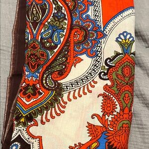 Colorful Paisley scarf, wool pashmina